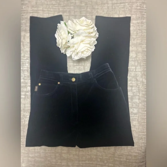 Chic, laure’l Straight Leg, navy blue, velvet Pants, vintage, NWOT